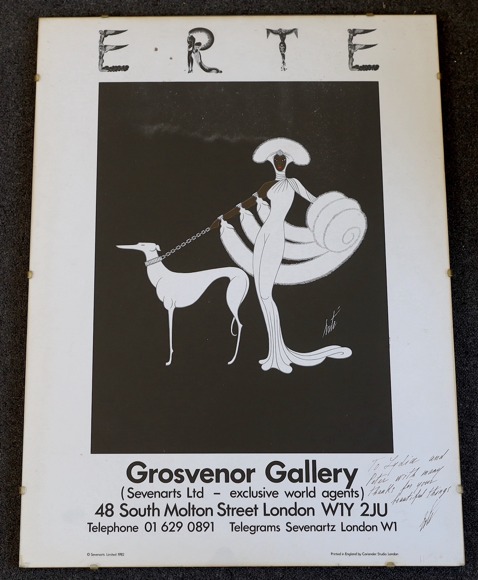 Romain de Tirtoff Erté (Russian-French, 1892-1990), Erte Exhibition Grosvenor Gallery 1982, lithograph, 82 x 61cm
